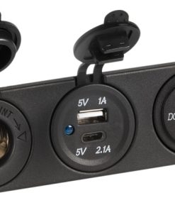 Voltímetro/amperímetro digital y enchufes para montaje empotrado